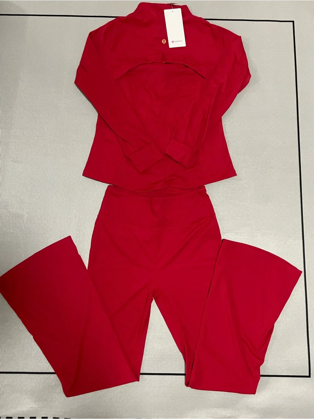 lululemon athletica Women's Bright Red Zip-Up Bomber Jacket
